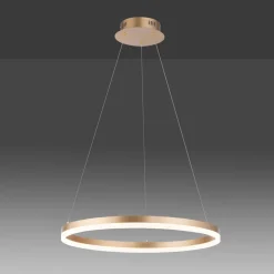 Paul Neuhaus LED-hængelampe Titus, Ø 60 cm, messing, dæmpbar