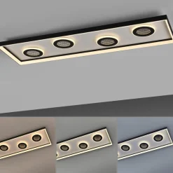 Paul Neuhaus LED-loftlampe Dune, 100 cm, sort, CCT, dæmpbar.