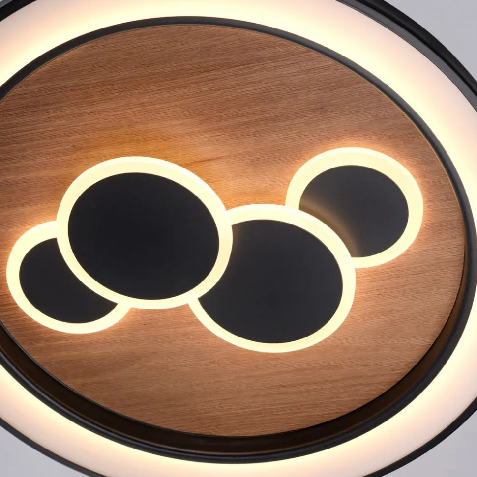 Paul Neuhaus LED-loftlampe Eliza, olieret eg, Ø 60 cm