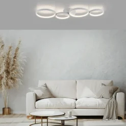 Paul Neuhaus LED-loftlampe Kiringe, hvid, metal, dæmpbar