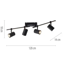 Paul Neuhaus LED-loftspot Barik, 120 cm, justerbar