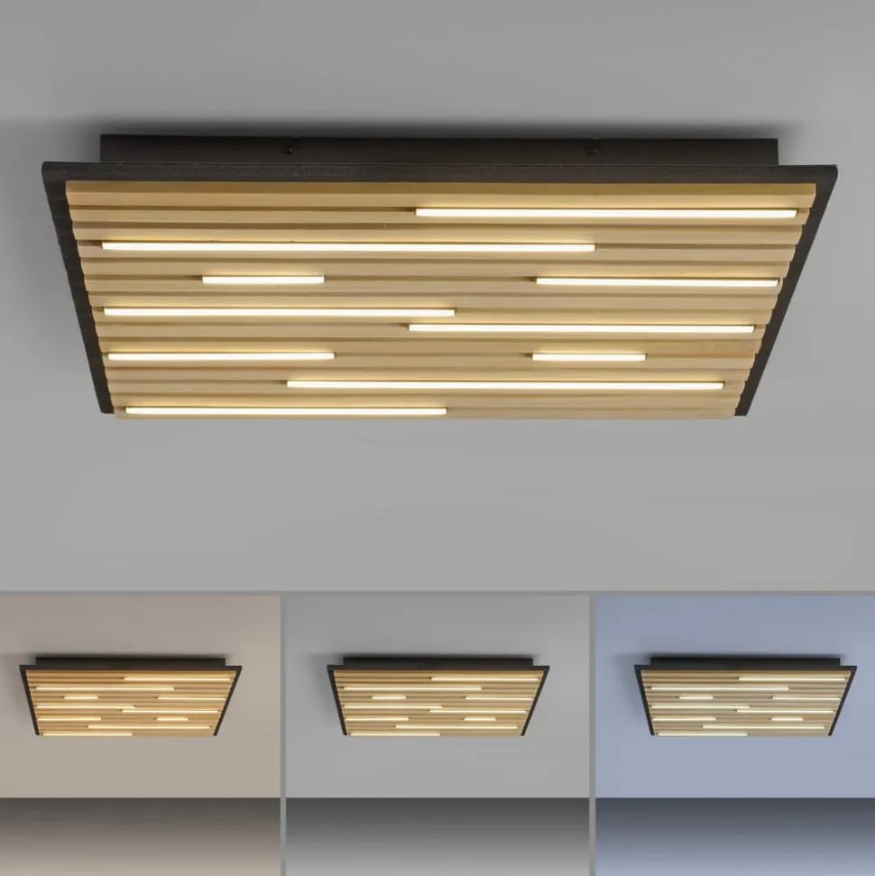Paul Neuhaus Loftlampe Q-Acoustic træ 62 x 62 cm