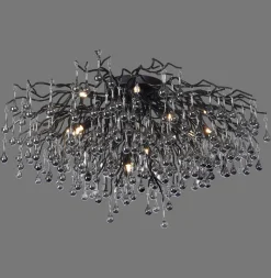Paul Neuhaus loftslampe Icicle, 14 lys, sort