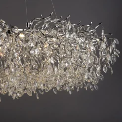 Paul Neuhaus lysekrone Ricicle, krom, længde 150 cm