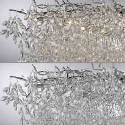 Paul Neuhaus lysekrone Ricicle, krom, længde 150 cm