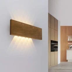 Paul Neuhaus Palma LED-væglampe i træ 45 cm