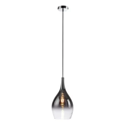 Paul Neuhaus Pilua hængelampe, røggrå, glas, Ø 20 cm, E27