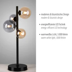 Paul Neuhaus Popsicle bordlampe, glas, 48 cm høj, G9