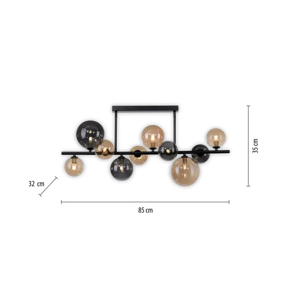 Paul Neuhaus Popsicle loftlampe, glas, 85 cm lang, G9