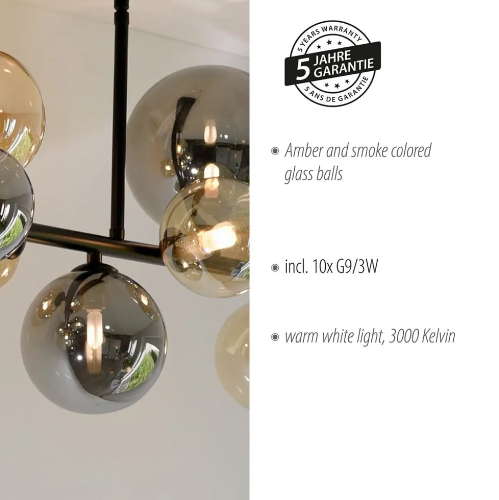 Paul Neuhaus Popsicle loftlampe, glas, 85 cm lang, G9