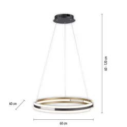 Paul Neuhaus Q-Beluga LED-hængelampe, messing