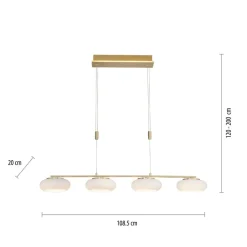 Paul Neuhaus Q-ETIENNE LED-hængelampe 4 lk messing