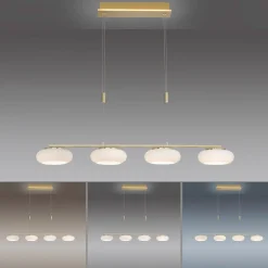 Paul Neuhaus Q-ETIENNE LED-hængelampe 4 lk messing
