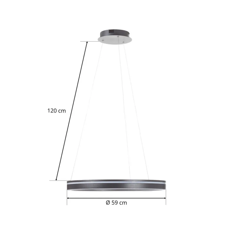 Paul Neuhaus Q-VITO LED-hengelampe 59 cm antracit