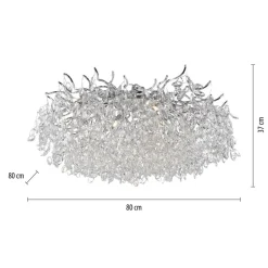 Paul Neuhaus Ricicle loftslampe, krystalpendel, Ø 80 cm