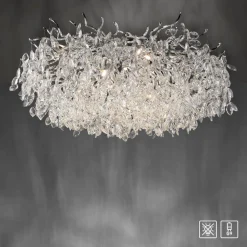 Paul Neuhaus Ricicle loftslampe, krystalpendel, Ø 80 cm