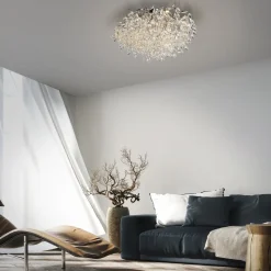 Paul Neuhaus Ricicle loftslampe, krystalpendel, Ø 60 cm