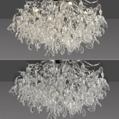Paul Neuhaus Ricicle loftslampe, krystalpendel, Ø 60 cm