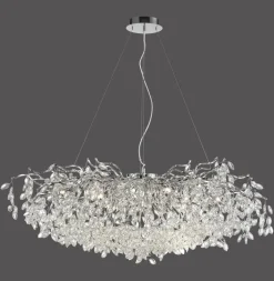 Paul Neuhaus Ricicle-lysekrone, krom, længde 120 cm