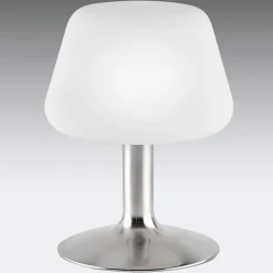 Paul Neuhaus Till bordlampe, stålfarvet, glas, dæmpbar