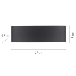 Paul Neuhaus udendørs LED-væglampe Carlo, 27 cm, sort