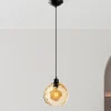 Pendellampe Benek, gul, glas, Ø 20 cm, E27