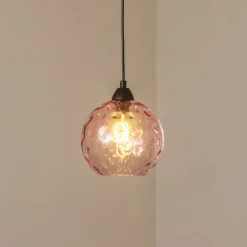 Pendellampe Benek, pink, glas, Ø 20 cm, E27