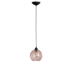 Pendellampe Benek, pink, glas, Ø 20 cm, E27