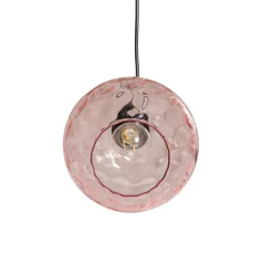 Pendellampe Benek, pink, glas, Ø 20 cm, E27