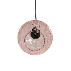 Pendellampe Benek, pink, glas, Ø 20 cm, E27
