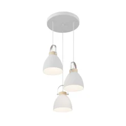 Pendellampe Bergen, 3 lyskilder, rund, hvid