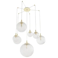Pendellampe Cadix i glas, 7 lyskilder
