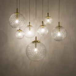 Pendellampe Cadix i glas, 7 lyskilder