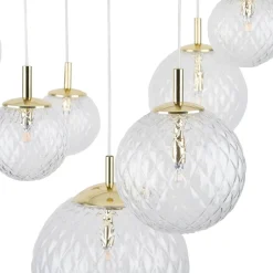 Pendellampe Cadix i glas, 7 lyskilder