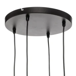 Pendellampe Cumera i sort, 4 lyskilder, rund