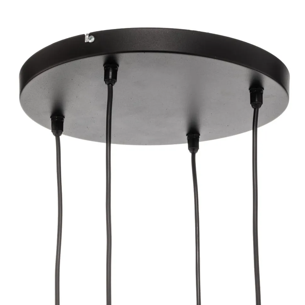 Pendellampe Cumera i sort, 4 lyskilder, rund