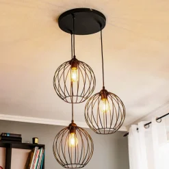 Pendellampe Cumera, 3 lyskilder, rund