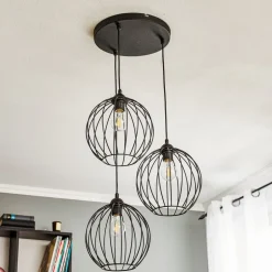 Pendellampe Cumera, 3 lyskilder, rund