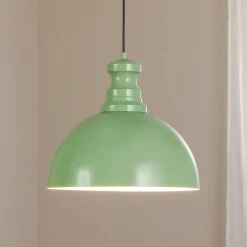 Pendellampe Kure, mintgrøn, metal, Ø 40 cm E27