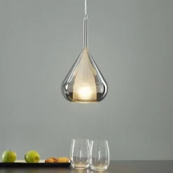 Pendellampe lilla, røggrå, 1-lys, glas