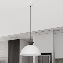 Pendellampe Lunaro, hvid, Ø 40 cm, metal