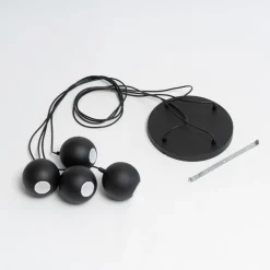 Pendellampe Midnight sort 4 lyskilder rund