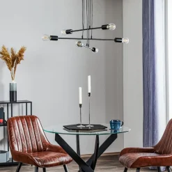Pendellampe Multipo 6, 6 lyskilder i sort