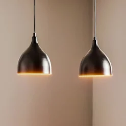 Pendellampe Nanu i metal, sort, 2 lyskilder