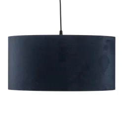 Pendellampe Salina silke stof blå/guld Ø 50cm