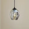 Pendellampe Starla, glas grafit, 1 lyskilde rund
