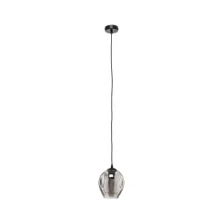Pendellampe Starla, glas grafit, 1 lyskilde rund