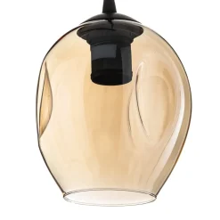 Pendellampe Starla, glas grafit/amber/klar, 3 lyskilder, rund