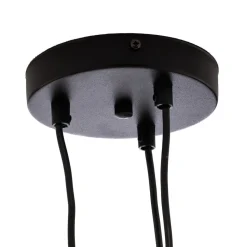Pendellampe Starla, glas ravfarvet, 3 lyskilder decentreret