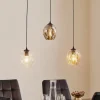Pendellampe Starla lige 3 lyskilder grafit/amber/klar